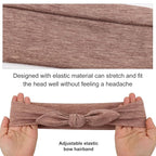 DRESHOW 8 Pack Adjustable Knotted Headbands Non Slip Elastic Yoga Hair Bands Solid Colors Headbands for Women and Girls