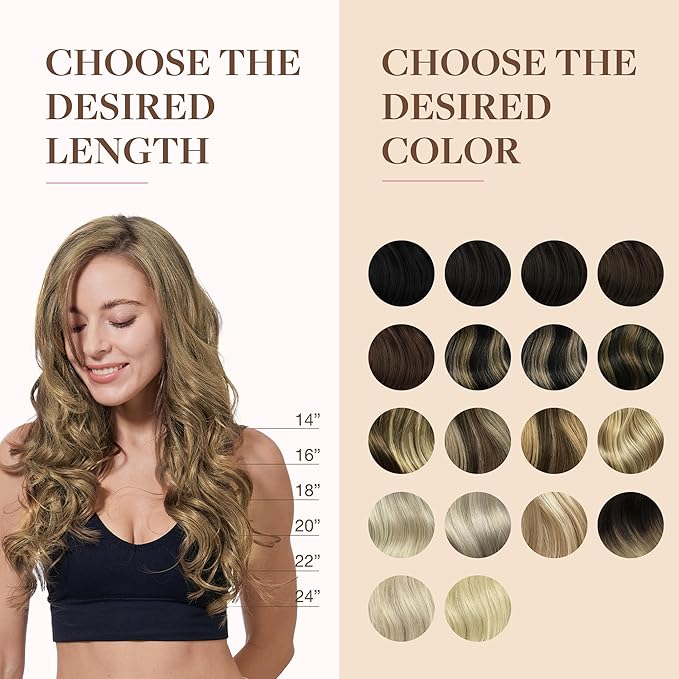 GOO GOO Clip in Hair Extensions Real Human Hair, Remy Human Hair Extensions Clip ins for Women, Natural Human Hair, 18inch 130g 7Pcs, 7 Bronde