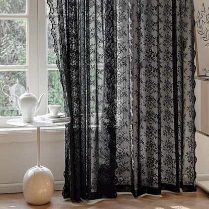 Anmao Vintage Lace Curtains 102 Inches Long 2 Panels Set, Romantic Elegant - Image 7