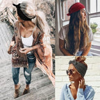 DRESHOW 6 PCS Adjustable Headbands for Women Knotted Headbands Elastic Non-Slip Fashion Hair Bands for Workout Sports Running Yoga