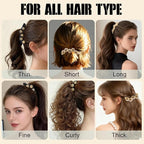 Rhinestone Banana Hair Clips for Women - 4Pcs Sparkly Crystal Ponytail Holders for Medium Hair, Non-Slip Hair Accessories for Half-Up Styling, Dressy for Daily & Party (NOT for Thick Hair)