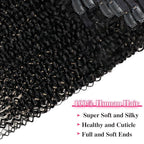 3c 4a Kinky Curly Clip in Hair Extensions Real Human Hair For Women 26 Inch Curly Clip ins Natural Color Clip in Hair Extensions 120g/pack