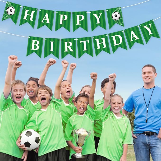 Soccer Happy Birthday Banner Birthday Party Decoration Soccer Party Banner - Image 7