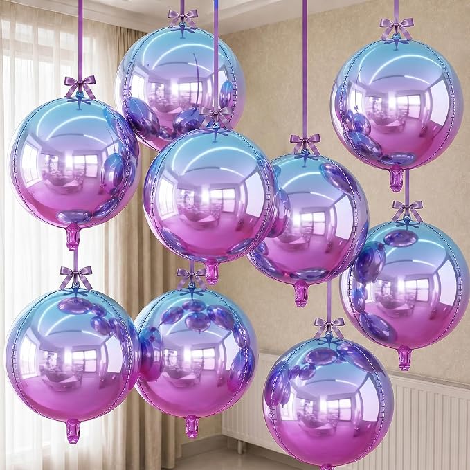 Blue Purple Round Foil Balloons by Togvu