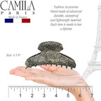 Camila Paris CP3037 French Hair Clip for Women Thick Hair for Long Curly Wavy Hair, Handmade Opera, Girls Hair Claw Clips, Durable Styling Big Claw Clip for Thick Hair, Strong Hold Grip Made in France