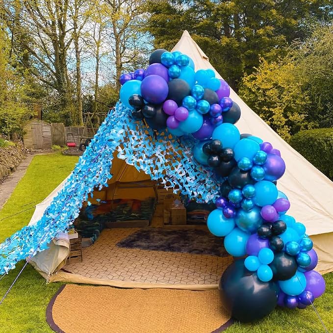 Black Purple Blue Balloons Garland Arch Kit, Metallic Blue Purple Teal Black - Image 6