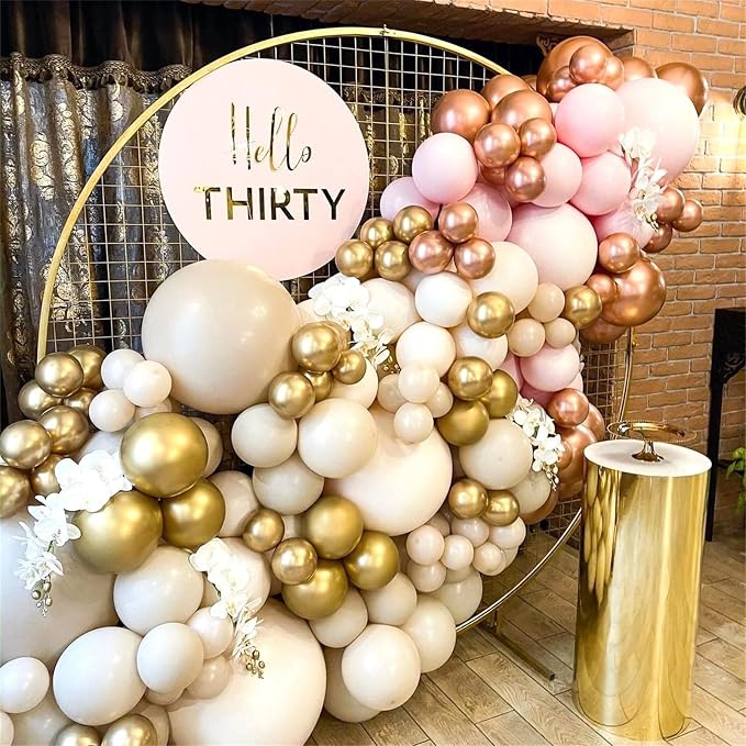Pink Beige Gold Balloon Garland Arch Kit, 109 Pieces Blush Pastel Pink Peach - Image 9