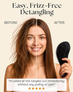 Lily England Hair Brush for Men with Curly, Thick, Straight & Natural Hair - Lightweight Mens Brush with Smooth Flexible Bristles - Black Hairbrush for Man with Wet & Dry Hair