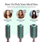 MINT Eco-Friendly Boar Bristle Round Brush for Blow Drying | Durable Blowout Styling for All Hair Types | Ceramic Round Brush with Hand-Crafted Wooden Handle (30 mm)