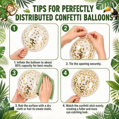 Metallic Green Gold Balloons, 60 Packs 12 Inch Dark Green White Gold Latex - Image 7