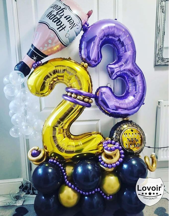 Purple 23 Number Balloons, 40 Inch Giant Number 23 Balloons Foil Mylar Helium - Image 7