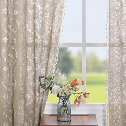 Schweek Boho Floral Curtains 96 Inches Length 2 Panels - Image 7