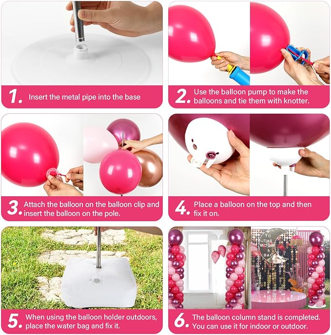2 Sets Pink Balloon Column Stand Kit - Image 5