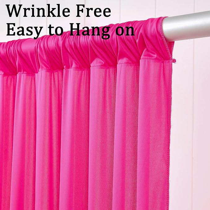 10ft x 10ft Wrinkle Free Hot Pink Backdrop Curtains - Image 4