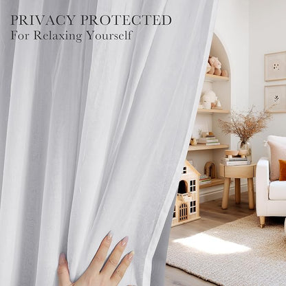 PONY DANCE Blackout Curtains Sheer Overlay, 2 Pieces | Decorative Window Drapes - Image 2