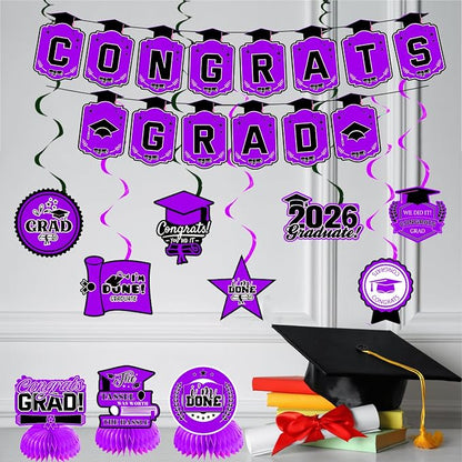 Graduation Decorations 2026 Purple Themed Set - Image 3