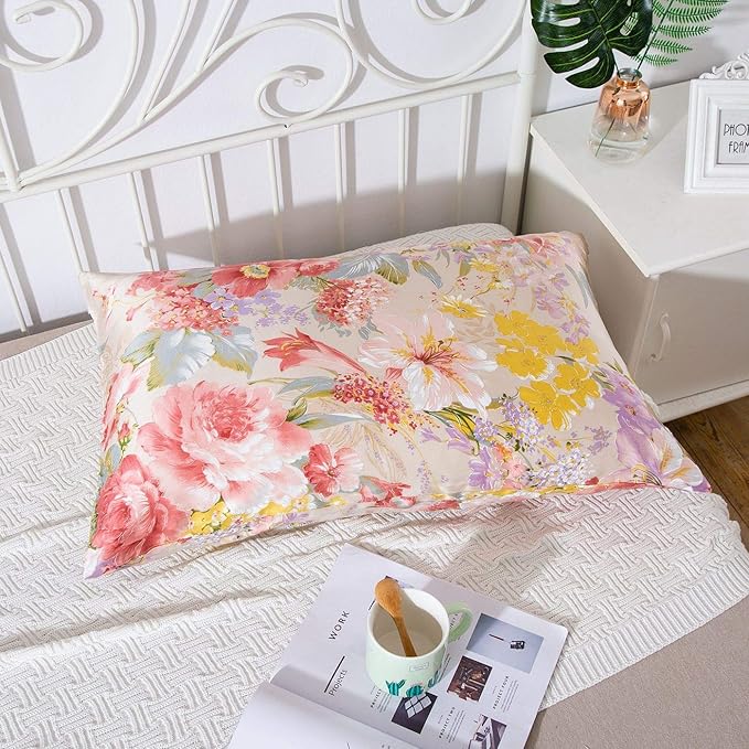 SLPBABY Silk Pillowcase for Hair and Skin with Hidden Zipper Print (Queen, Pattern16)
