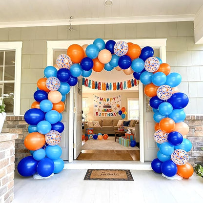 Bezente Blue and Orange Party Latex Balloons Kit 60pcs 12-in - Image 5