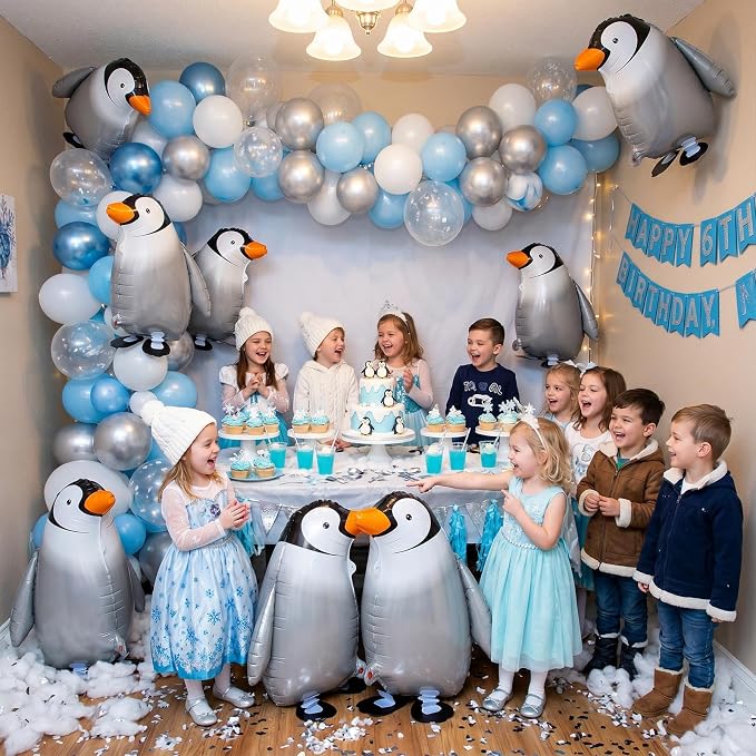 6 Pcs Walking Penguin Balloons, Cute Penguins Balloons - Image 7