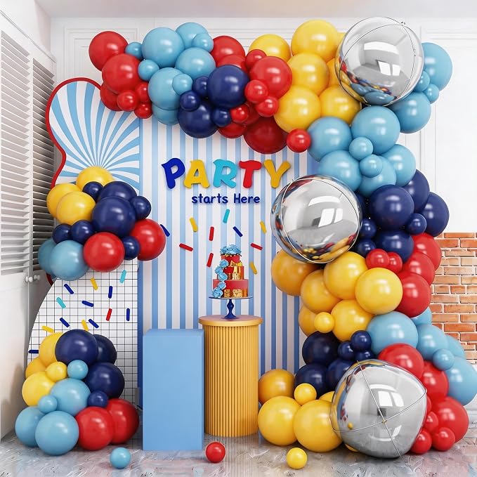 Jobkoo Red Blue Yellow Balloon Arch Kit by Jobkoo