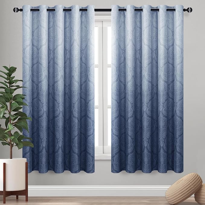 DWCN Extra Wide Ombre Room Darkening Blackout Curtains by DWCN