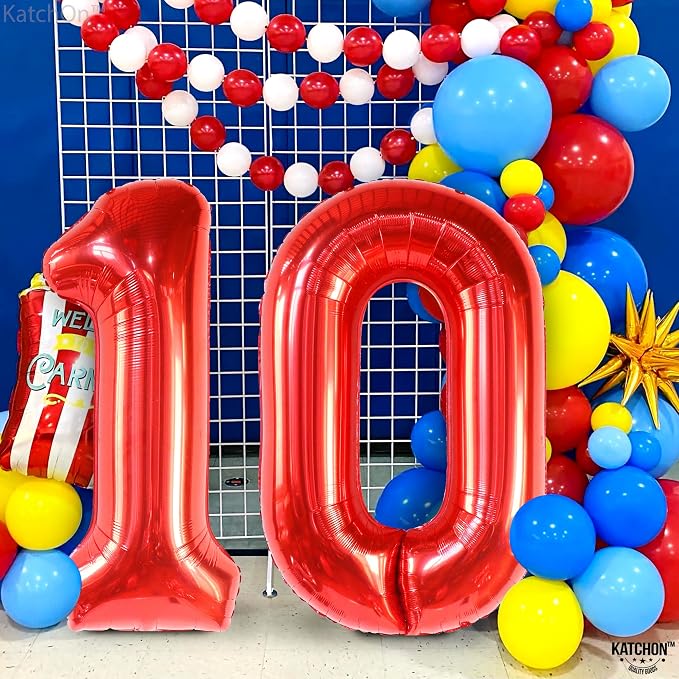 KatchOn Red 10 Balloon Number 40 Inch, 10th Birthday Decorations | Balloons - Image 7