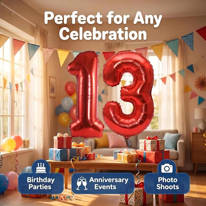 Number 13 Balloon Foil Mylar Balloons - Image 6