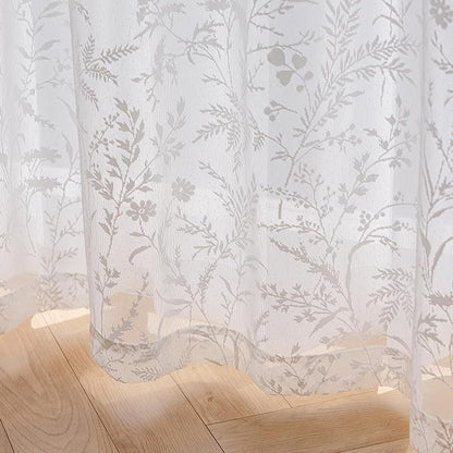 Anmao Vintage Lace Curtains 102 Inches Long 2 Panels Set, Romantic Elegant - Image 6