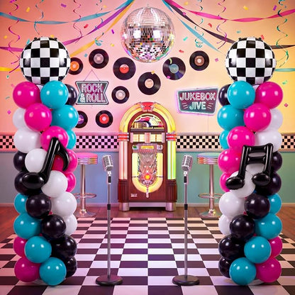 Arrowbash 2 Sets 165 Pcs 50s Rock and Roll Party Balloon Column Stand Kit | - Image 6