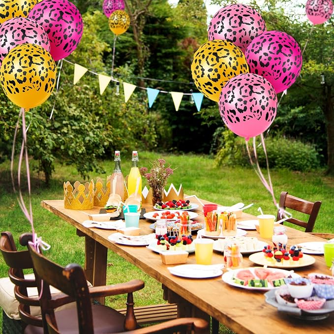 Gejoy 50 Pcs Cheetah Balloons Leopard Print Balloons 12 Inch Spots Latex - Image 5