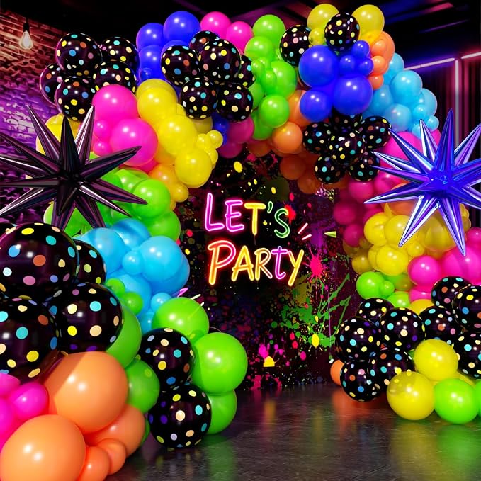 200Pcs Neon Balloons Garland Arch Kit by Unknown