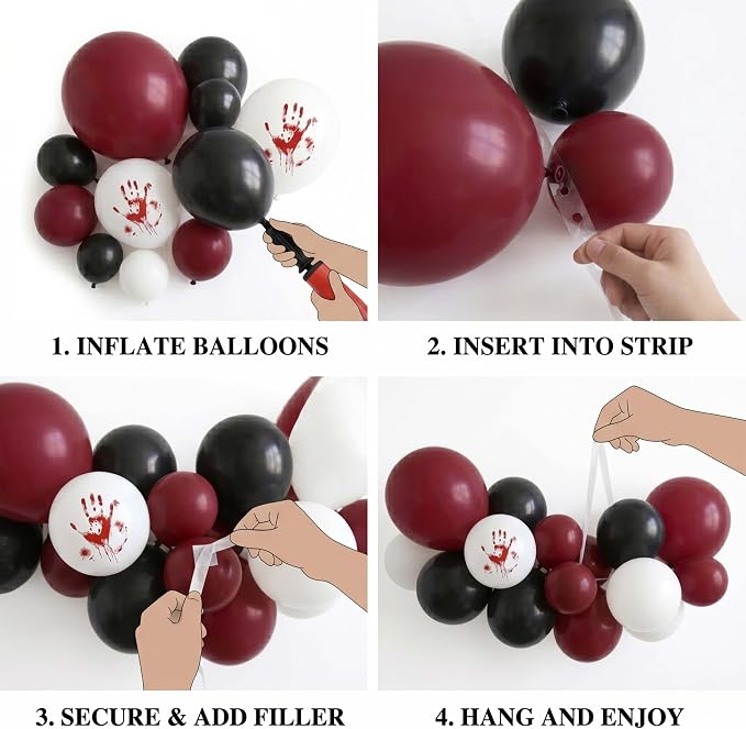 Halloween Balloon Arch Garland Kit, Spooky Party Decorations Background Supplies - Image 4
