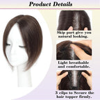 Hair Toppers for Women with Thinning Hair Human Hair Toppers for Women with Thinning Hair Toppers Hair Pieces for Women 10 Inch Hair Topper Hairline Topper for Women(Medium Brown).