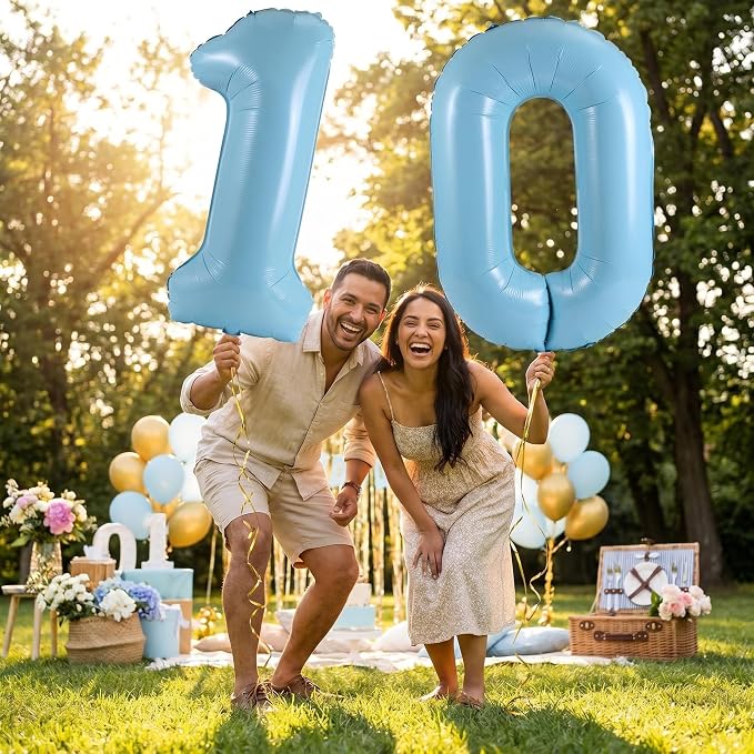 Number 10 Balloon Foil Mylar Balloons - Image 2