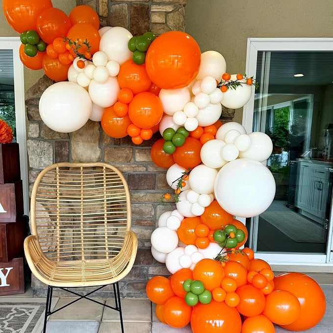 135pcs Orange Balloons Garland Kit Different Sizes of 18 12 10 5 Inch Orange - Image 7