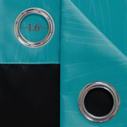 Teal and Purple Gradient Curtains 63 Inch Length 2 panels, Ombre and Wavy Line - Image 7