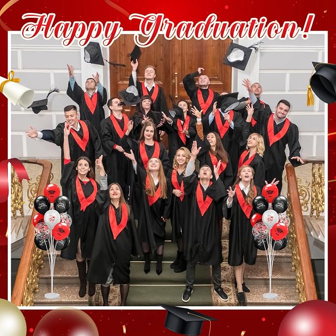 Kasyat 4 Set Red and Black Graduation Balloons Stand High 53 Inch Class of 2026 - Image 5