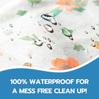 60 Pack Disposable Splat Mats by Eli with Love - Extra Large 49"x49" 100% Waterproof Baby Splat Mat for Under High Chair - Plastic Mat Liner for Floor - Protect from Spills (Moon & Stars, 60 Pack)