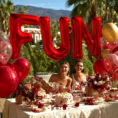 AULE 40 Inch Red M Balloon Letter Foil A-Z Birthday Big Alphabet | Birthday - Image 4