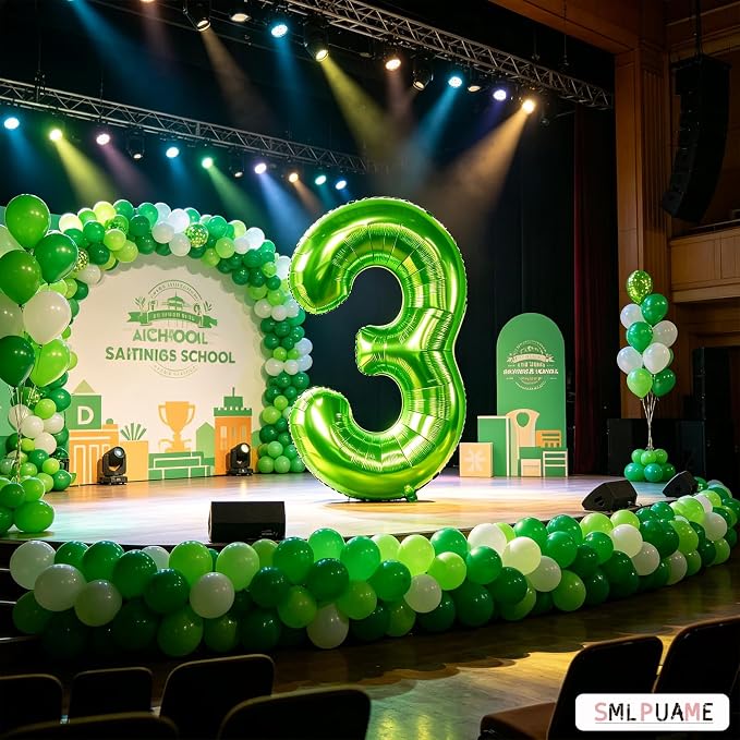 40 inch Number Balloon 0-9 Green Large Number 3 Balloons, Digital Balloons - Image 2