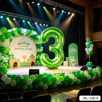 40 inch Number Balloon 0-9 Green Large Number 3 Balloons, Digital Balloons - Image 2