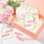 20PCS Bridesmaid Pink Checkered Hair Accessories - No Bend Creaseless Glitter Hair Clips for Bride Women Girls (20Pcs/10Cards)