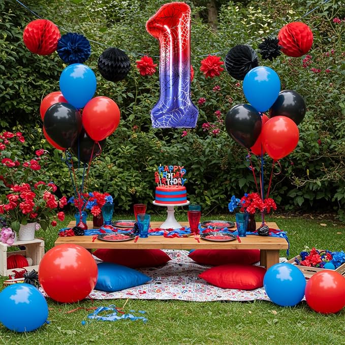 40 Inch Red Blue Number 1 Balloon - Image 6