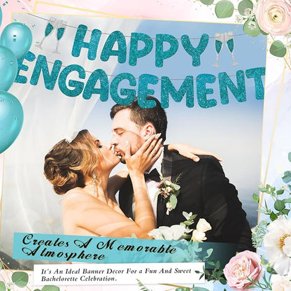 Pre Strung Happy Engagement Banner Glitter Engagement Party Decorations - Image 4