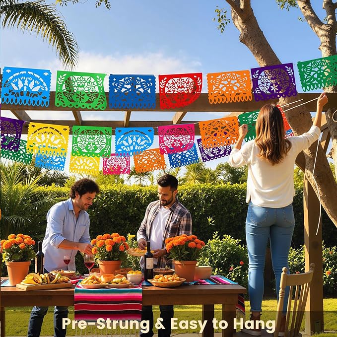 DOMESTAR 2 Packs 36 FT Mexican Party Banner, Fiesta Party Decoration | Papel - Image 5
