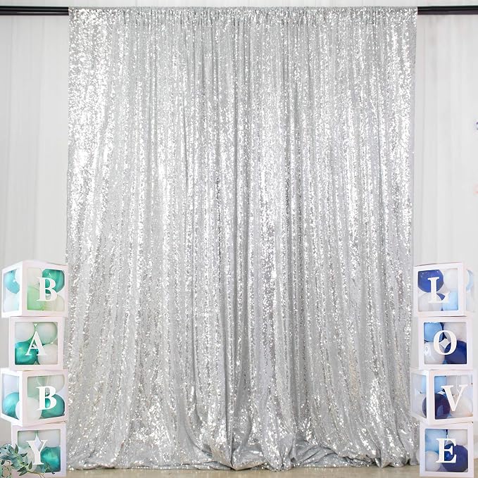 ShinyBeauty Sparkling Sequin Photo Backdrop 7x7 Feet by ShinyBeauty