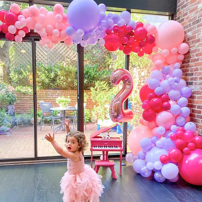 Voircoloria 130pcs Pink Balloons Garland Arch Kit, 18 12 10 5 Inch | - Image 4