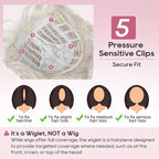 REECHO Hair Topper, Short Wiglet Hair Topper for Women with Thinning Large Coverage Synthetic Top Crown Hairpiece for Women (Pearl Platinum)