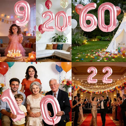 40 Inch Number 60 Balloons for 60th Birthday Party Decorations, 0-100 Jewelry - Image 7
