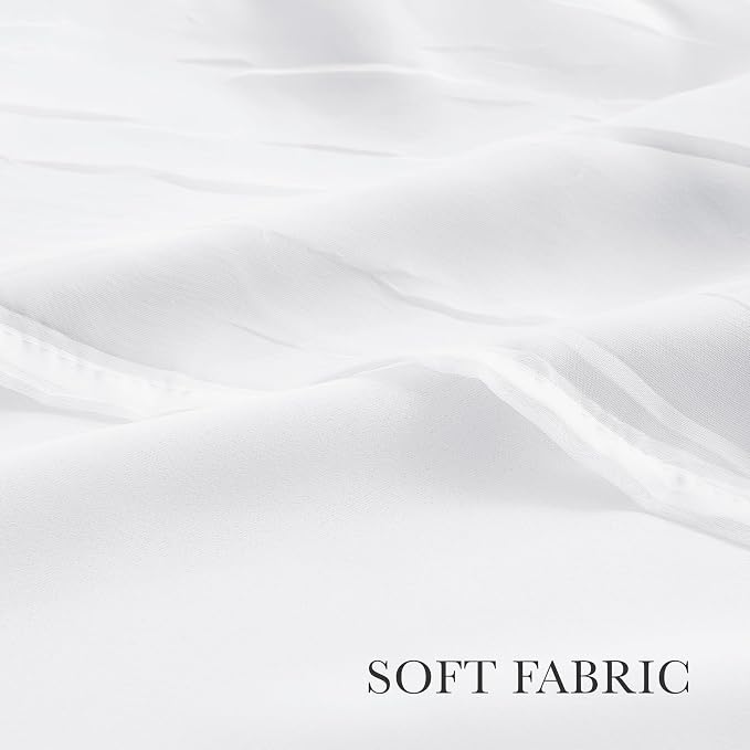 PONY DANCE White Curtains, 52 W by 84 L, Pure White, 2 Pieces | Double Layer - Image 8